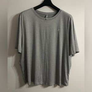 Flabetics unisex crewneck pull over short sleeves Shirt gray. 4X.
